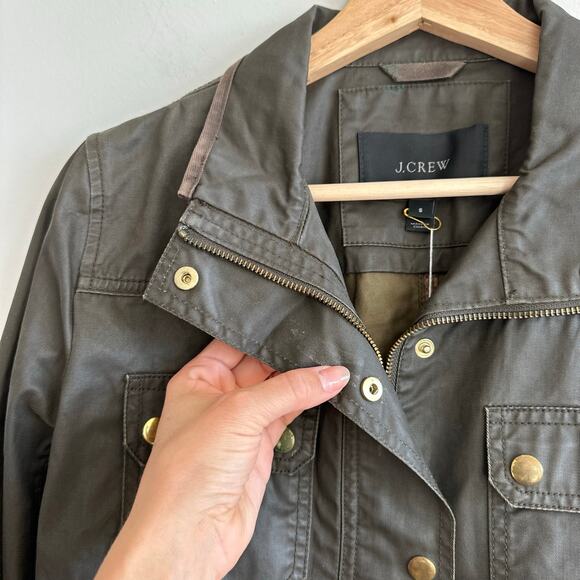 J. Crew Downtown Field Snap Front Jacket Dark Olive Green S - Picture 7 of 8
